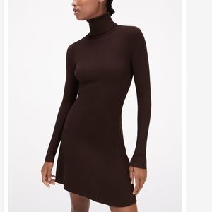 ZARA - High Collar Ribbed Knit Dress - SIZE MEDIUM